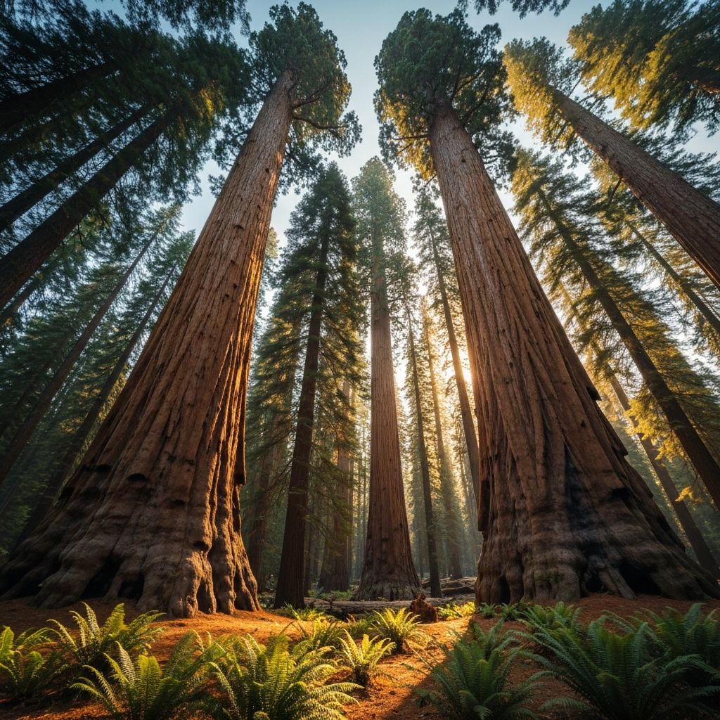 Majestic giant sequoia trees in Sequoia National Forest
